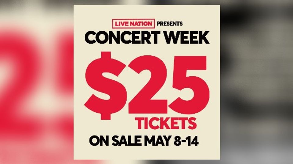 Live Nation's Concert Week offers $25 tickets to see top artists-thumbnail