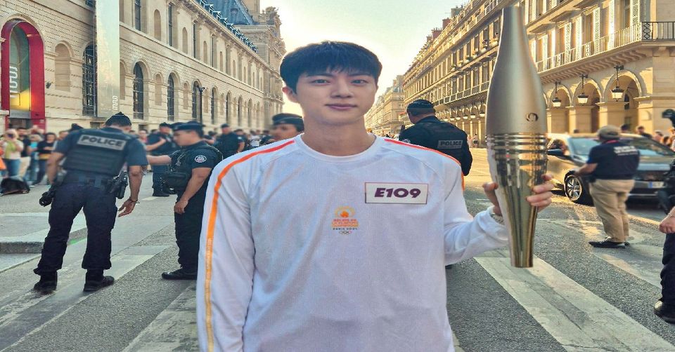 BTS' Jin Makes History as First Kpop Artist to Carry Olympic Flame in Paris-thumbnail