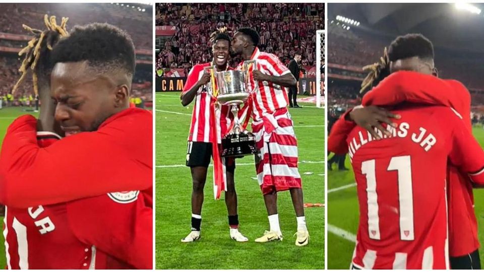 Emotional Inaki Williams hugs brother after Copa del Rey win-thumbnail