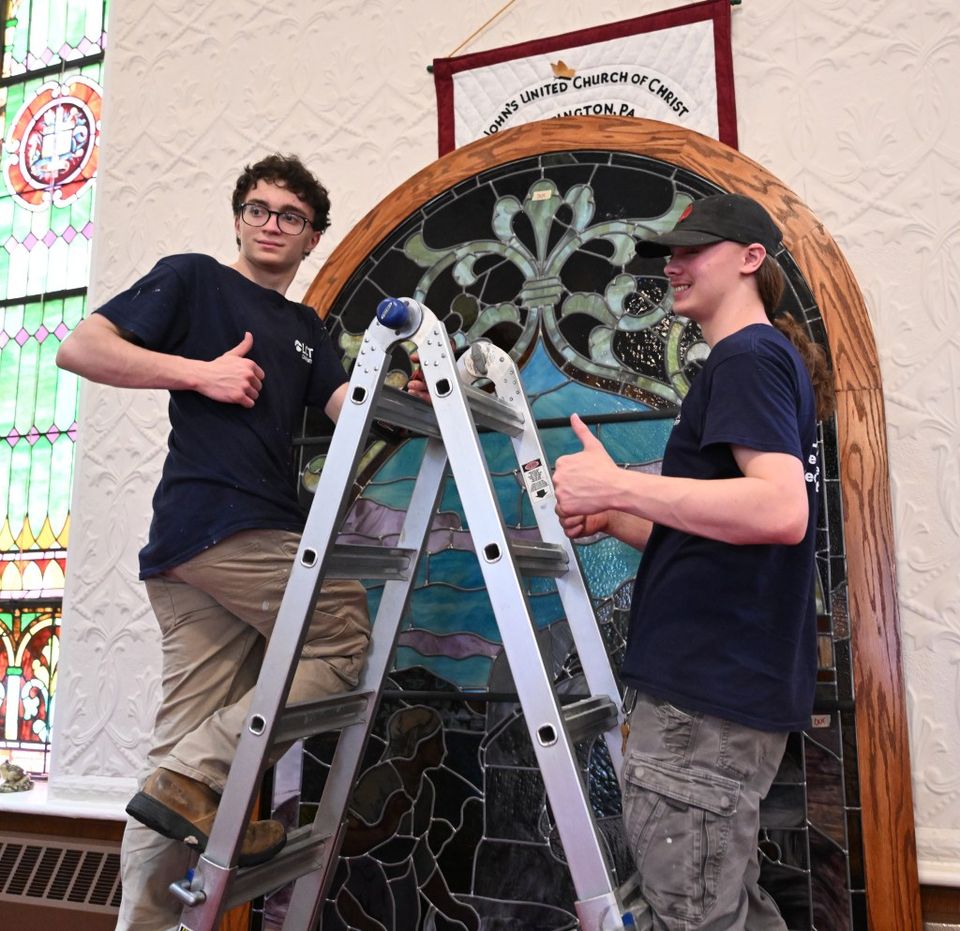 LCTI students restore stained glass treasure for Slatington church-thumbnail